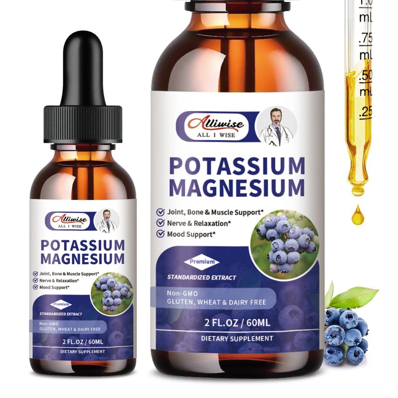 2 Potassium Magnesium Drops High Absorption,Imp<wbr/>roved Sleep,Stress Anxiety Relief