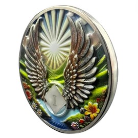 Leafence Recovery and Resilience Commemorative Sobriety Coin Recovery Addiction and Medallions Challenge Coin Narcotics Alcoholics Anonymous (Flying with Wings, 1 Year)