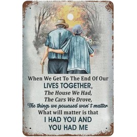 Vintage Metal Tin Sign to My Wife Couple Wife Gift from Husband Old Couple Gift Valentine's Day Sign Funny Novelty Kitchen Bar Club Garage Garden Home Decor Wall Art Tin Signs 8x12 Inch