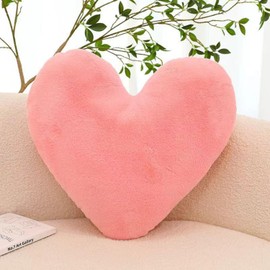 champracer Herfair Heart Cushion, Heart Cushion, Heart Shape Decorative Cushion, Sofa Cushion, Cuddly Pillow, Plush Children's Cushion for Children's Room, Bedroom Decoration (Pink, 50 cm)