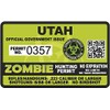 Utah UT Zombie Hunting Permit - Hunter Response Team Unit 4" Outbreak Sticker