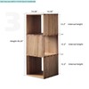 Solid Wood Corner Shelf, Square Bookcase Cube Tower, Stationary Shelves