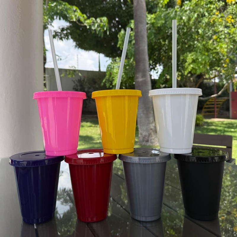 VASO DE PLASTICO REUSABLE (50, AMARILLO)