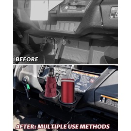 SAUTVS Dash Cup Holder Drink Bottle Holder with Mounting Bracket Compatible with Honda Pioneer 1000-3 1000-5 1000-6 2016-2025 Accessories, Large Capacity