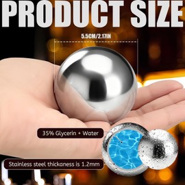 Reusable Stainless Steel Ice Cubes - 2 XL 55mm Cooling Balls