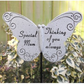 Memorial Butterfly Special Mum on Stick , Put By Grave Side