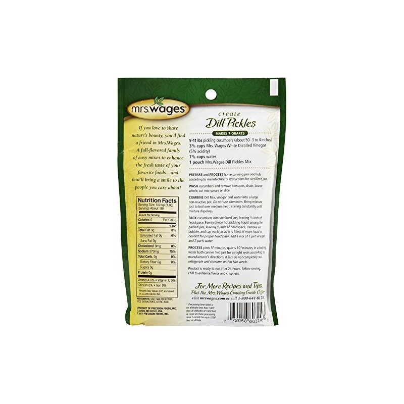Mrs. Wages Create Dill Pickles Pickle Mix - 6.5 oz