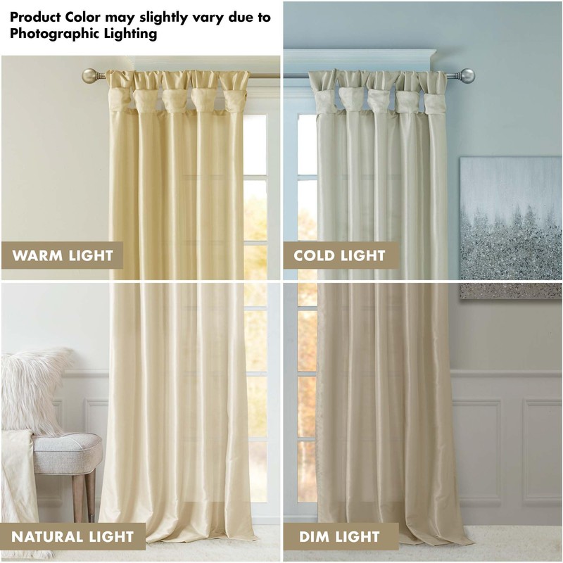 Madison Park Emilia Faux Silk Single Curtain with Privacy Lining,