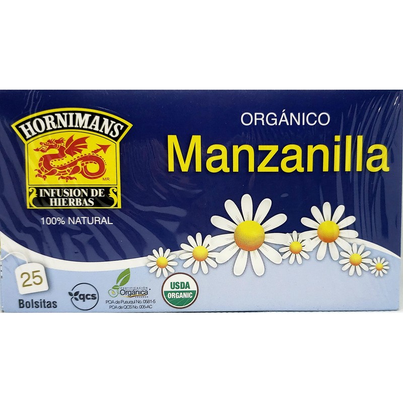 Hornimans Organic Chamomile Manzanilla Herbal Tea Bags 25 Units Box