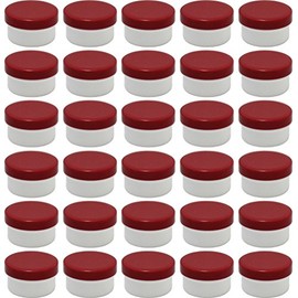 30 ointment cans, flat, 60 ml capacity with red lids