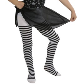 ToBeInStyle Girl's Girls Striped Tights - Black/White - S