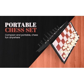 SHLYU Travel Chess Set Magnetic, Mini Chess Set Travel, Portable Chess Board Magnetic, Party Journey Family Game, Ideal Gift for Friends, Foldable Board Storage Box