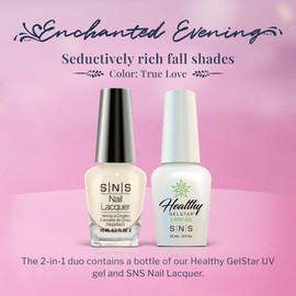 SNS Nail UV Gel and Nail Polish Lacquer Combo, Enchanted Evening - True Love (White Cream) - Long-Lasting Nail Color, Gel & Lacquer Duo Lasts 14 Days - UV Lamp Required - 0.5 Fl Oz