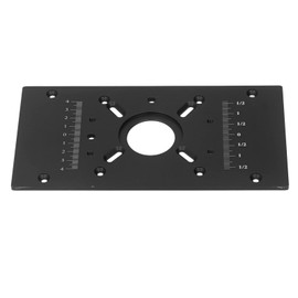 Woodworking Benches Router Plate, Aluminium Router Table Insert Plate Fine Alignment Durable Firm Fixing for Drilling (Black)
