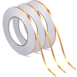 Zonon 3 Rolls Gold Washi Tape 54.7 Yard Solid Foil Self Adhesive Tape Polyester Film Metallic Tape for Detailing Accent Graphic Arts for Crafts Walls Cars and Boats Trim(0.2'')