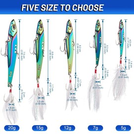 Blueshyhall Fishing Bait Set, Metal Bait Set with Hooks, Sea Fishing, Pike Wobbler Floating, Fishing Bait Mixed for Zander, Pike and Perch