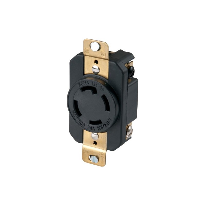 30A 125/250V SINGLE MARINCO RECPTACLE 3P4W L14-30 Twist Lock
