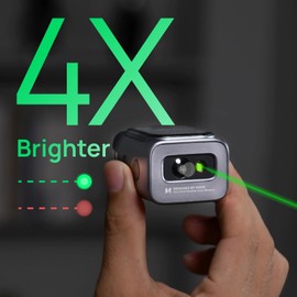 HOZO M-Cube Green-Beam Laser Measuring Tool, 164ft/50m, ±1/16 inch Accuracy, Small Size, High-Visibility Real Green Beam for Outdoor, Area/Volume/Pythagorean, LCD Display, Bluetooth App, Rechargeable