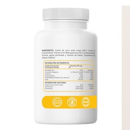 Restart Vitamina D3 + Vitamina K2 con Aceite de Coco Extra Virgen | MCT (Trigliceridos) para Mayor Absorción | Cápsula Blanda Premium (90 Caps)