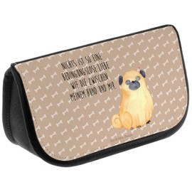 Mr. & Mrs. Panda Pug Cosmetic Bag - Gift, Dog Love, Pet, Makeup Bag, Love, Toiletry Bag, Dog Breed, Animal Lovers, Toiletry Bag, Dog Motif, Dog, Cosmetic Bag, brown, Hand drawn
