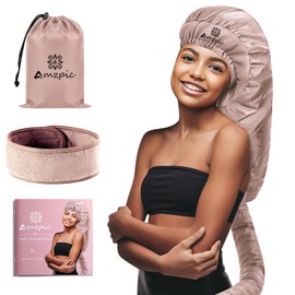 Accesorio para secador de pelo, secador de capó con diadema que reduce el calor alrededor de las orejas y el cuello, uso para peinar, secar el cabello, rizar y acondicionar profundamente (versión extendida, rosa)