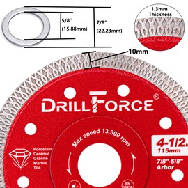 VALYRIANTOOL 4-1/2 inch Super Thin Diamond Blade, Diamond Saw Blades for Angle Grinder, 4.5" Tile Blade for Smooth Cutting Porcelain Ceramic Granite Marble Tile (2-Pack)