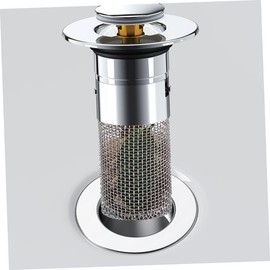 FELTECHELECTR Bathroom Sink Plug Push Type Bounce Core Drain Filter for Bath Basin Stopper Upgraded Sink Strainer for Bathroom and Shower Drain Easy to Install