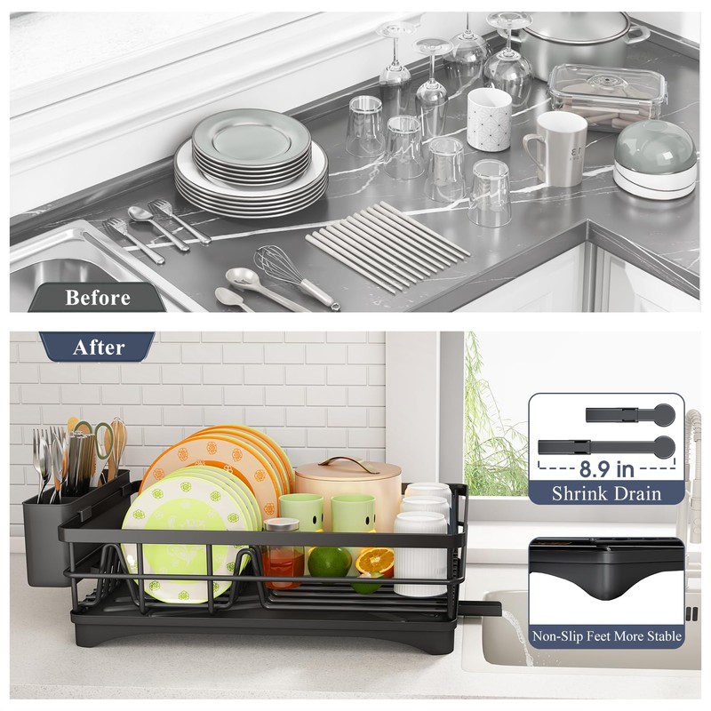 SAYZH Dish Drying Rack - Stainless Steel Dish Rack for
