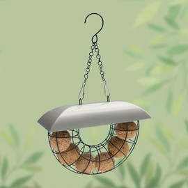 Copdock Mill Half Moon Bird Feeder With 6 Suet Balls – All Year Round Wild Bird Hanging Feeder Station – 100% Natural Ingredients – Feeders Suitable For All Wild Bird Species
