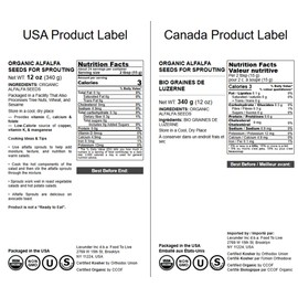 Food to Live Organic Alfalfa Seeds for Sprouting, 12 Ounces - Non-GMO, Edible Seeds, Pure, Kosher, Bulk. Rich in Vitamin K & C. High Germitation Rate. Grow Sprouts & Microgreens for Salads, Rolls