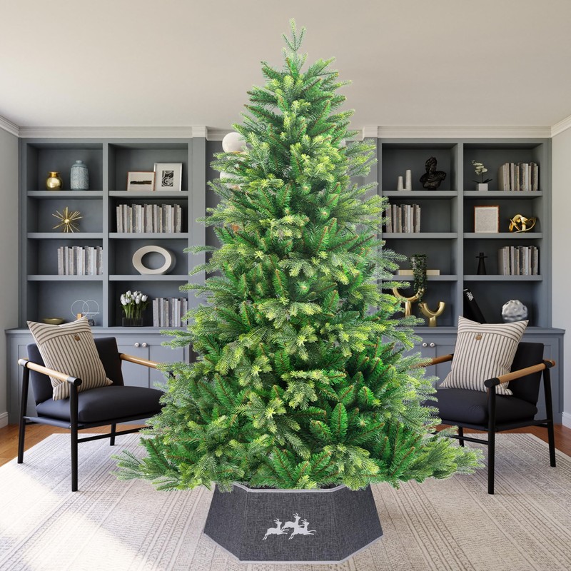 27 Inch Large Christmas Tree Skirt Foldable Burlap Christmas Tree