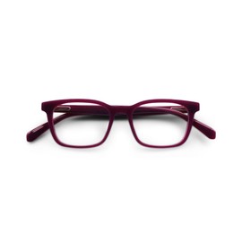 eyebobs - Brain Break | Premium Reading Glasses for Men and Women | Square Frame for Narrow Faces, Purple Raisin, 2.50