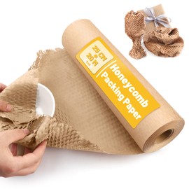 Honeycomb Paper Roll 25 cm x 20 m Packaging Material, 80 g/m² Tissue Paper Roll, Packaging Roll for Shipping and Moving Fragile, Items, Bubble Wrap Alternative
