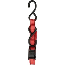 Genérico Eslingas de Matraca con Ganchos, Rojo, 2.54 cm x 3 m, Cinchos para Amarrar Carga, 4 Piezas