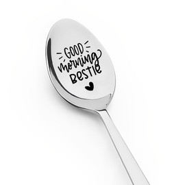 Best friend Bestie Gifts for Women Girls Good Morning Bestie Spoon for BFF Coffee Tea Lover Spoons for Bestie Best Friends Christmas Birthday Graduation Wedding Gift