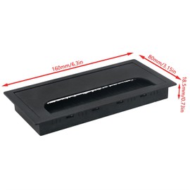 Cable Grommet MTQY 80x160mm Black ABS Plastic Rectangle Wire Cable Grommet Hole Cover for Computer Desk Table