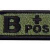 B Type + Tactical Blood Type Embroidered Velcro Patch (Olive