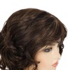 Qnbiar Short Curly Fluffy Wig Brown Layered Messy Shaggy Synthetic