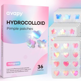 Pimple Patches Blue Pink Heart Butterfly Flower 12MM 36PCS Hologram