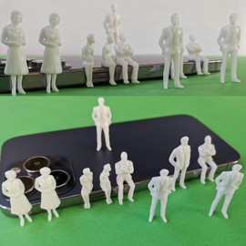 FANGHUIER 100 Pieces Figures Seated Travelers Miniature Figures 1:50 New White Unpainted Character Models Miniature Figure (1:50 white)