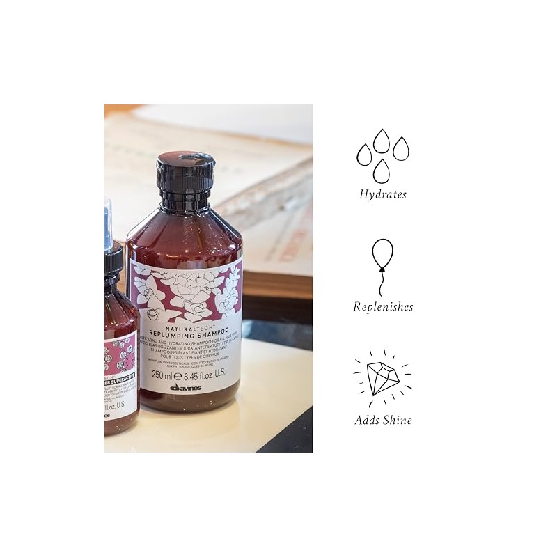 Davines Replumpling shampoo | Shampoo hidratante para cabello seco |