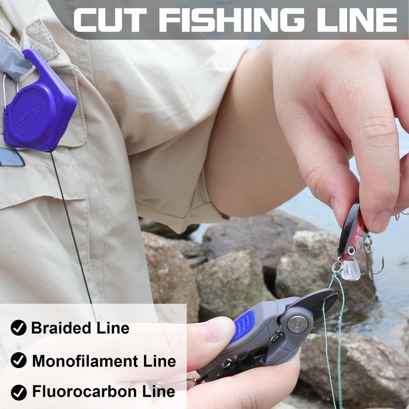 Booms Fishing Line Cutter with Retractor: Mini Fishing Scissors for