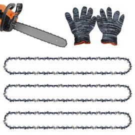 Pack of 3 Saw Chains 3/8 Inch LP 1.3 mm 40 cm 56 TG Cutting Length, Chainsaw Chainsaw Chain, Non-Return Chain for Various Chainsaws, Chainsaws, Compatible with Dolmar, Husqvarna, Stihl, Einhell,