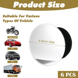Blind Spot Mirrors For Cars,6 Packs Side Mirror Blindspot Glass Convex Rear View Mirror Accessories With Self Adhesive Angle Adjustable,Suitable For Car Trucks Suv