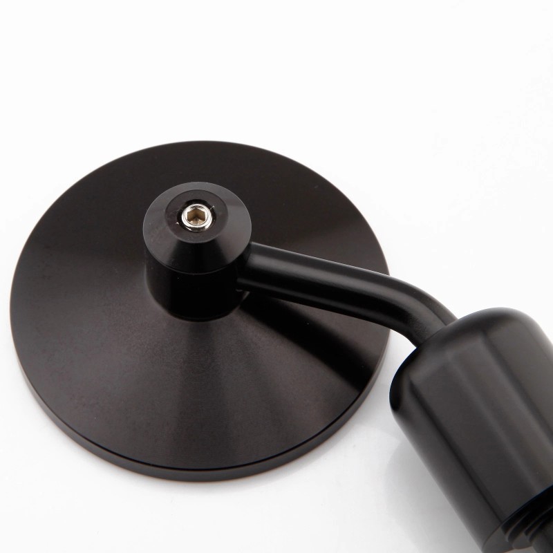 KEEPDSGN Motorcycle Round 7/8 Handle Bar End Mirror Black For