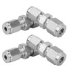 4Pcs Compression Tube Fitting Stainless Steel DoubleFerrule Converter Adapter(Ф4/Ф6 )