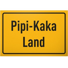 DankeDir! Pipi Kaka Land - 30 x 20 cm Sign - Toilet Sign Toilet Sign for Hanging Toilet Sign Funny Guest Toilet Wall Door Sign Funny Guest Toilet Men's Decoration