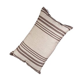 FinTec Striped Sauna Cushion Stripes Brown I 400 x 260 mm | 70% Linen, 30% Cotton & 100% Polyester Hollow Fibre I Washable I Breathable I Hygienic