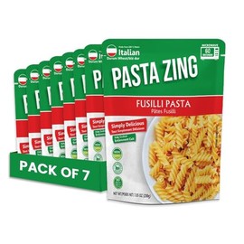 Pasta Zing Italian Fusilli Pasta, Pack of 7, Microwave Ready in 60 Seconds, 7.05 oz Each