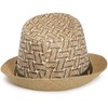 Initlove Straw Fedora Hat for Men Short Brimmed Panama Trilby